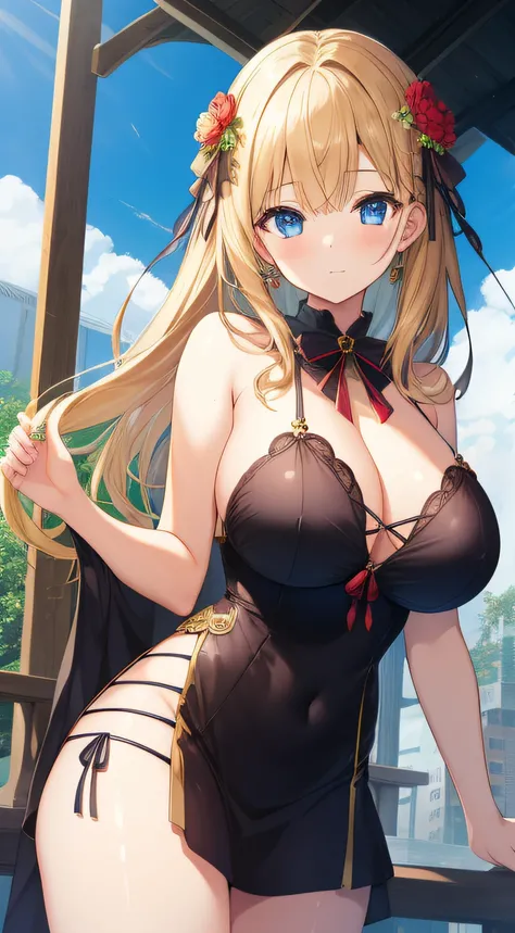 great masterpiece、hight resolution、1girl in、strophium、Colossal tits