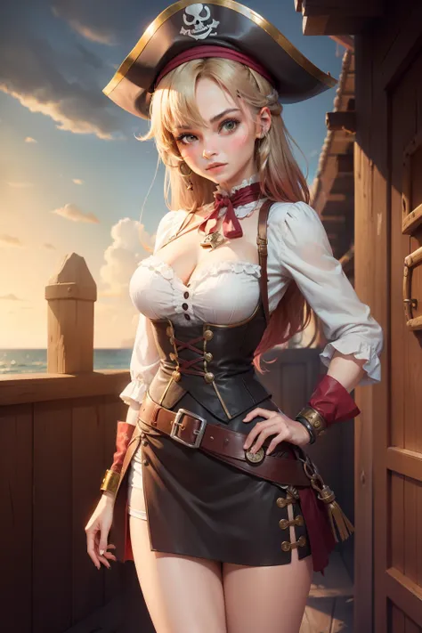 Cute female pirate from the 1800s