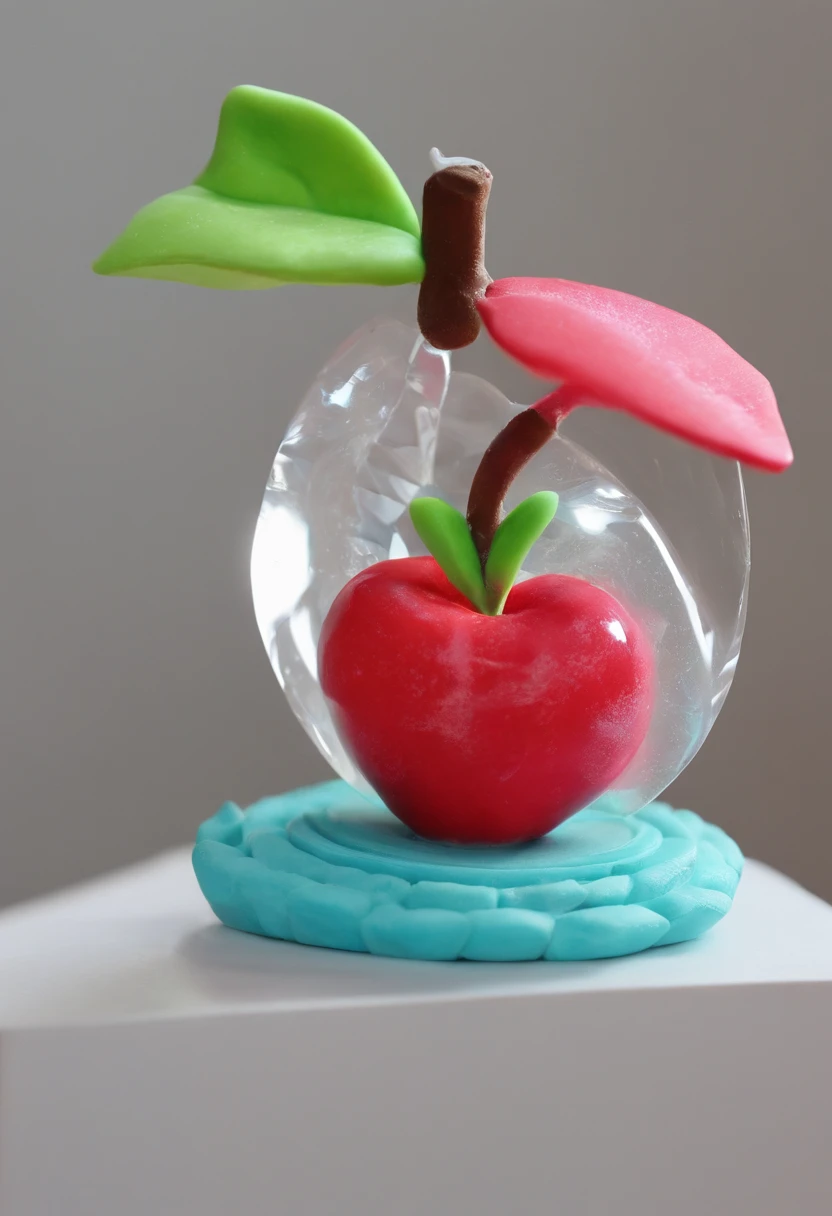 Apple swarovski figurine with ice swirling inside