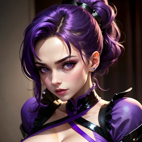 Violet thriller, Violet, busty figure，High ponytail，