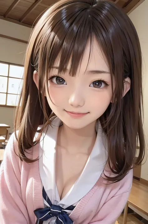 Completely immaculate background、White back、15yo student、soio、brown haired、beautidful eyes、real looking skin、hi-school girl、small tits、tiny chest、(8K、​masterpiece)、(reallistic、Photorealsitic)、top-quality、ighly detailed、The ultra-detailliert、Beautie、cute li...