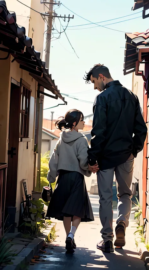 Traditional family, homem, mulher, um casal de filhos e um cachorro