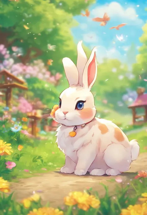 A rabbit, mountain path, many birds, many animals, happy, happy, perfect quality, clear focus (clutter - house: 0.8), (masterpiece: 1.2) (Realistic: 1.2) (Bokeh) (Best quality) ( Detailed Skin: 1.3) (Intricate Detail) (8K) (Detail Eyes) (Crisp Focus), (Hap...