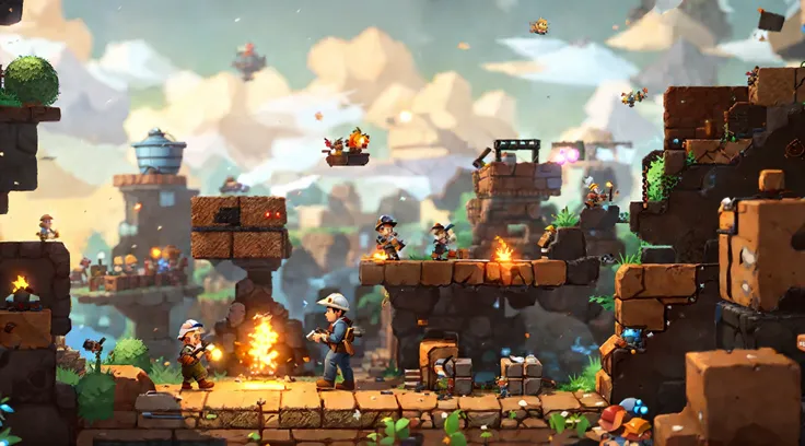 Small Miner 2 - Screenshot Screenshot, pepe the miner, miners, Mining, loadscreen”, loading screen, Mina, 2d side scrolling game, loading screen, Splash screen, side scroller game, plataform 2 d game, mine cart, 2 d game, miniaturecore, TF2, TF 2, 2d game ...