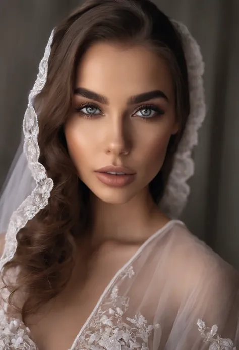 Arafed woman completely , fille sexy aux yeux bruns, ultra realist, Meticulously detailed, Portrait Sophie Mudd, cheveux bruns et grands yeux, selfie of a young woman, Dubai Eyes, Violet Myers, sans maquillage, maquillage naturel, looking straight at camer...