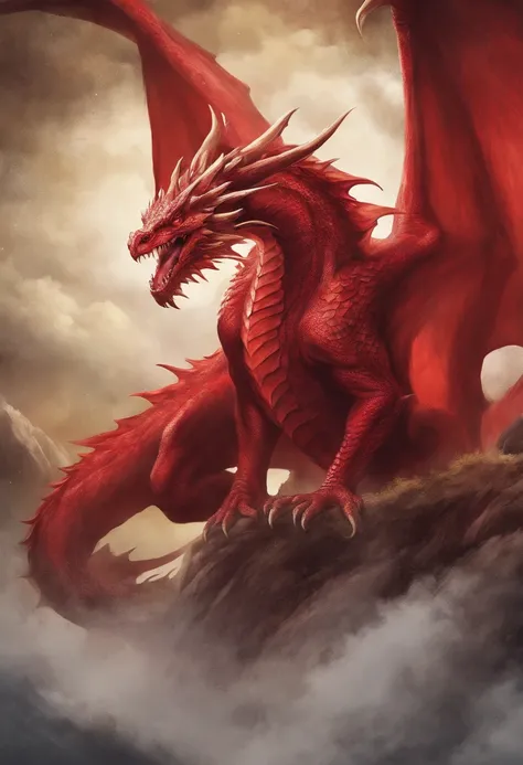 red dragon, red dragon, European Dragon, a dragon,drogon,the devil in hell as a dragon,Moster,no people