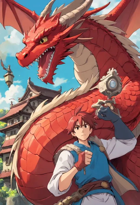 Red Dragon European Dragon Big Anime Rpg Game Character Design