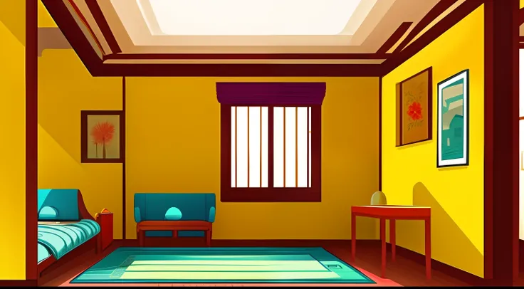 cartoon house  interior hall , poor house room interior, room , bad condition room interior, a Indian room a small room, Indian room interior