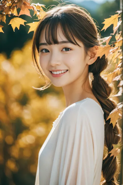 (((​masterpiece))), top-quality, Extremely detailed, Detailed background, 1 girl, Very beautiful girl, Japanese, 16 yo, solo, Detailed face, Bangs, Smile, (Random hairstyles :1.2), (Young Face), (Perfect body:1.1), Blouse, Summer, in 8K, Wallpaper, amazing...