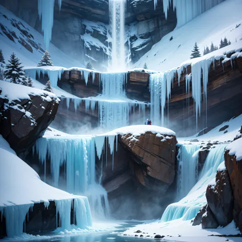 Frozen Waterfalls:
As waterfalls freeze in the cold, creating stunning ice formations that hang suspended in time, a unique and beautiful winter sight.