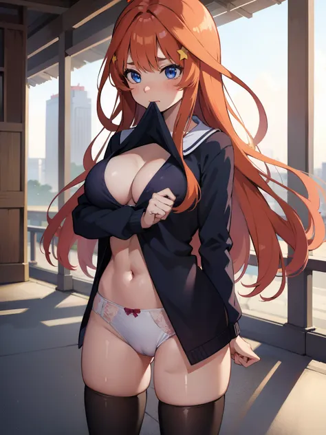 1girl, Anime girl with long hair, anime moe art style, Anime visuals of cute girls, Anime Best Girl, itsuki nakano fanart, pretty anime girl, Smooth Anime CG Art, Seductive Anime Girl, charming anime girls, Cute anime girl, Shining eyes, big boobs, (((((st...