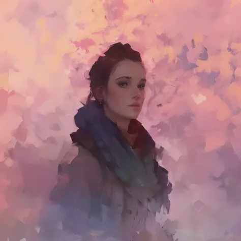 a closeup of a painting of a woman with a scarf, aenami alena, pintura de personagem bonita, epic portrait illustration, retrato...