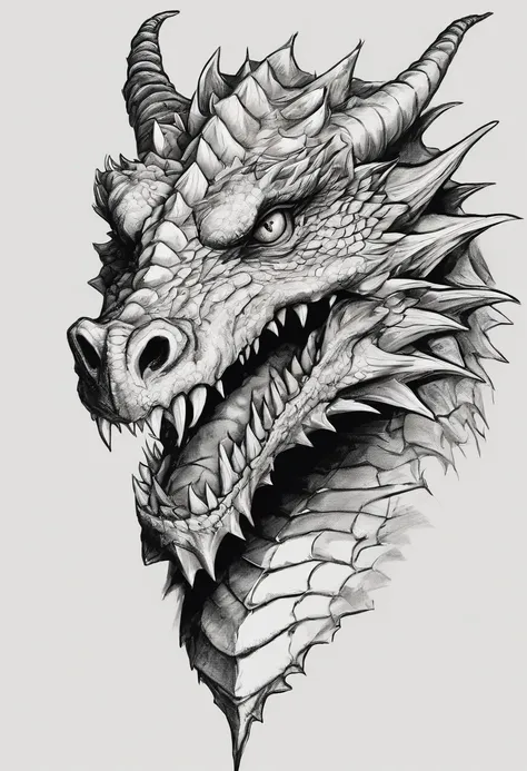 a drawing of a dragon head with sharp teeth and sharp teeth, dragon portrait, dragon face, portrait of a dragon, dragon art, epic pencil illustration, dragon head, detailed dragon, by Adam Marczyński, dragon head!, dragon with scars, by Sava Šumanović, by ...