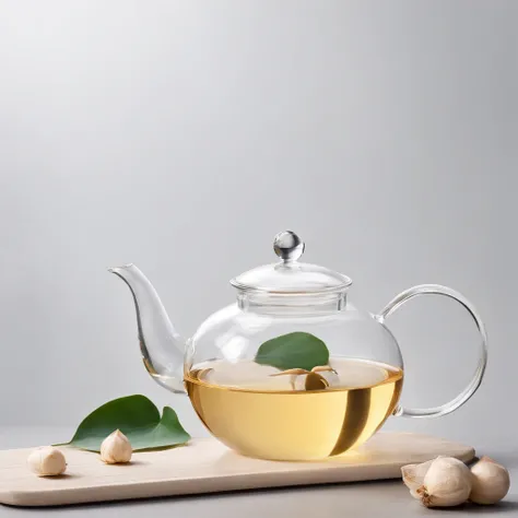 There is a lotus flower in a transparent glass teapot，Golden liquid，cleanness，White background，Simple composition，Minimalism,Super detail, ccurate, Best quality, hyper HD, Masterpiece, A high resolution, 1080p, 16k, Award-Awarded, Super detail, High detail...