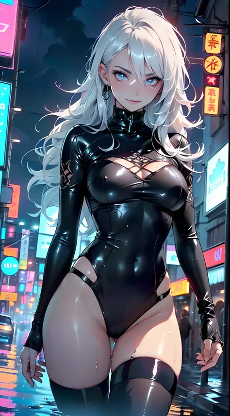 girl hacker,(((1girl))),((girl with extremely cute and beautiful silver hair)),

(large breasts:1.4),saggy breasts,(((silver hair:1.35,straight hair,long hair:1.4,colored inner hair,ear breathing))),(((eyes_blue:1.3))),intricate eyes,beautiful detailed eye...