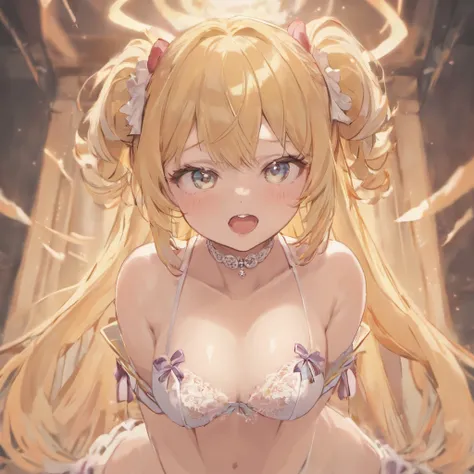 tied hair, bow hairband, longeyelashes,, clenched teeth, tsundere, Verism, cinematic lighting, god rays, close-up, Super detail Best quality, 8K, Masterpiece :1.3)), Sharp focus:1.2, ((Layered Hair Style, Huge breasts:1.2)),Highly detailed face and skin te...