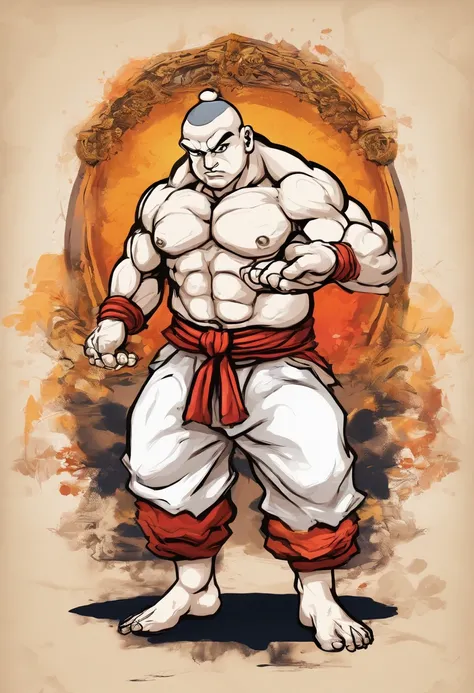 Budha como um lutador de rua, jogo de luta, character