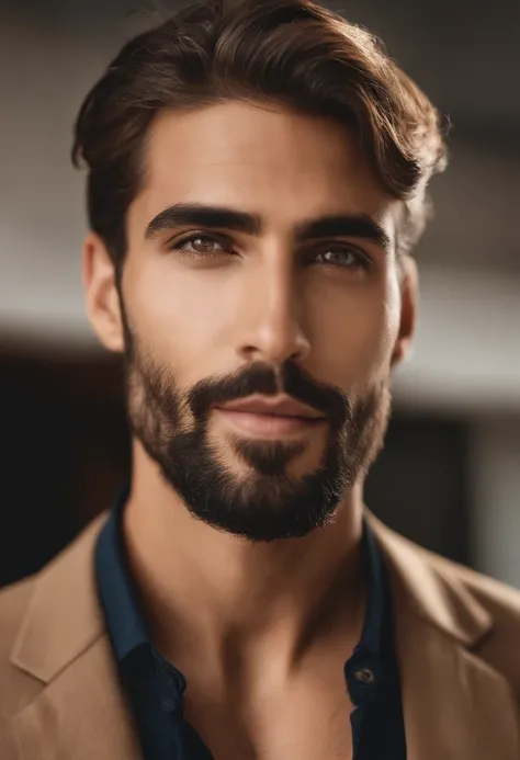 La mejor calidad,Ultra detallado,realista:1.37,Hombre guapo,cara hermosa,ojos color miel detallados,strong jawline,barba de rastrojo,sonrisa encantadora, en la playa ,cabello elegante,afeitado,Postura segura,caballero,Mirada cautivadora,bien arreglado,prof...