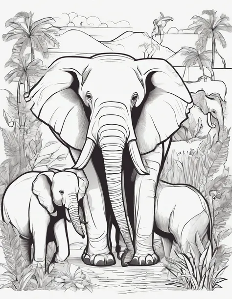 Zoo animals,coloring page