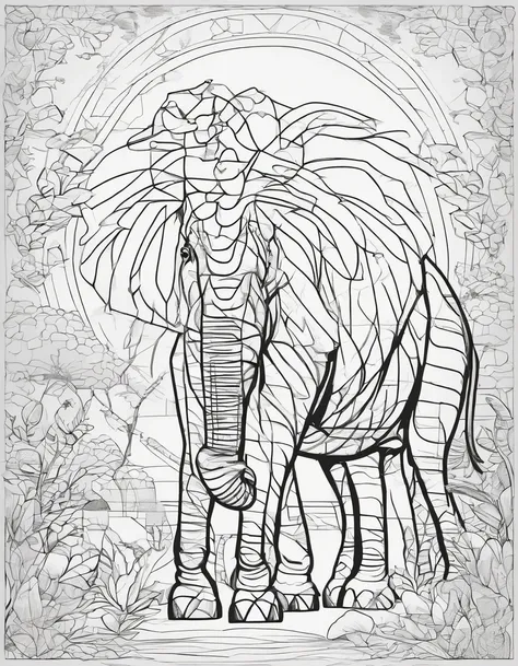 Zoo animals,coloring page