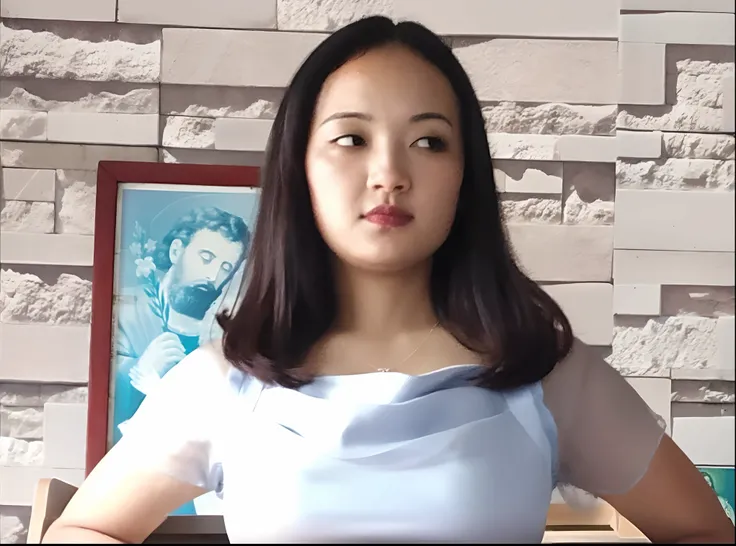 there is a woman standing in front of a brick wall, nivanh chanthara, dang my linh, a young asian woman, mai anh tran, in style of lam manh, xintong chen, nuttavut baiphowongse, wenfei ye, leaked image, chinese girl, inspired by Ruth Jên