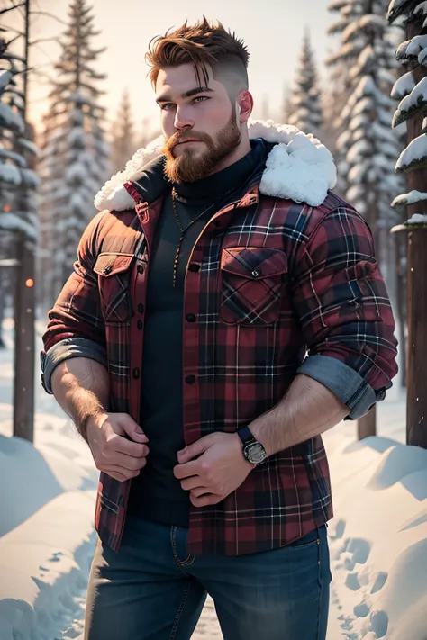 lumberjack in the snow