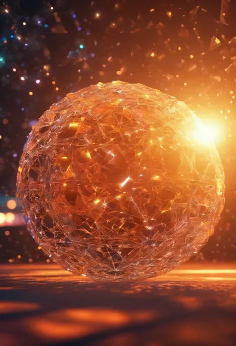 a close up of a star in the middle of a dark room, a digital rendering by Josh Bayer, pexels, light and space, hexagon lens flares, tesseract, the tesseract, caustics lighting from above, photo of a dyson sphere, singular light source from below, dyson sph...