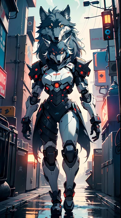 (((A mechanical wolf,cyborg wolf,cyborg-wolf,animal,wolf robot))),no human,detailed wolf,intricate mechanic wolf,robot animal,

epic, highly detailed full body of a gigantic feral mecha canine, sharp metal claws, cannon mounted on back, sleek armor, glowin...