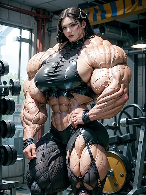 (8k, RAW photo, photorealistic:1.25), (giant strapon:1.25), ((((1 girl)))), (1 super muscular tranny bodybuilder:1.25), (bulging veins:1.25), (huge biceps:1.25), (extreme muscular exposure:1.25), (dominatrix in full black latex:1.5), (super muscular profes...