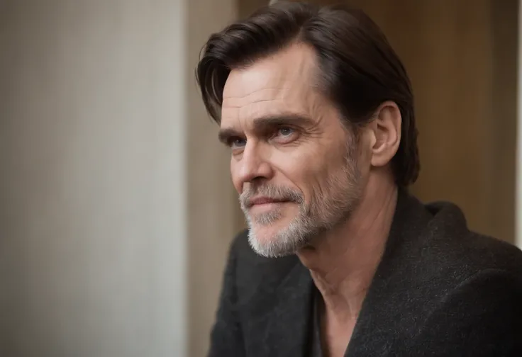 jim carrey, ultra realista, ator jim carrey, cara de mal, dialogo com deus, ambiente sombrio, falando com deus, muito realista, cena de cinema, face de medo, crying expression, jim carrey, filme todo poderoso