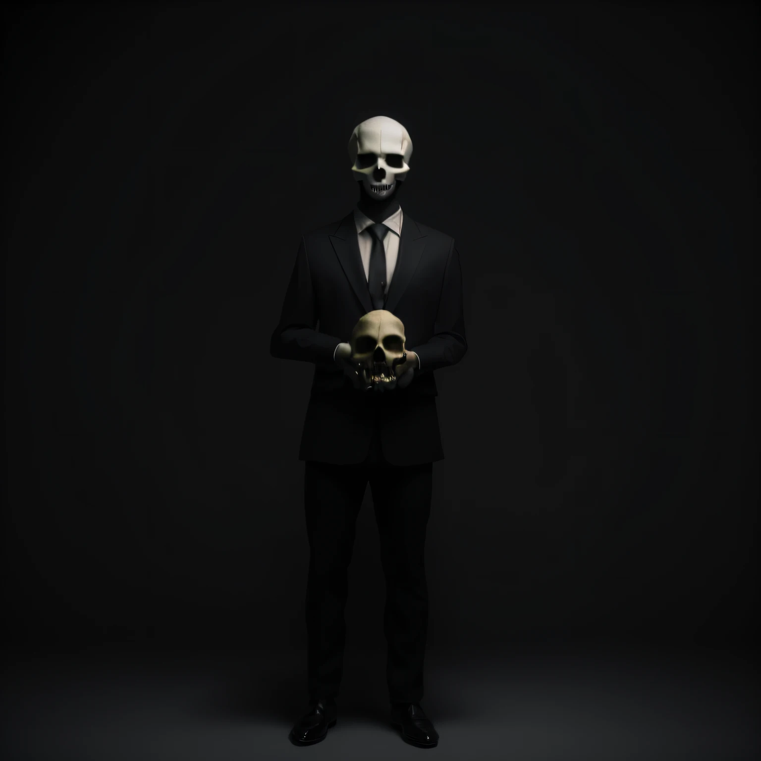 masterpiece, headless man holding a skull, photo, photorrealistic, hands holding skull, cinematic lighting, 8k, hd