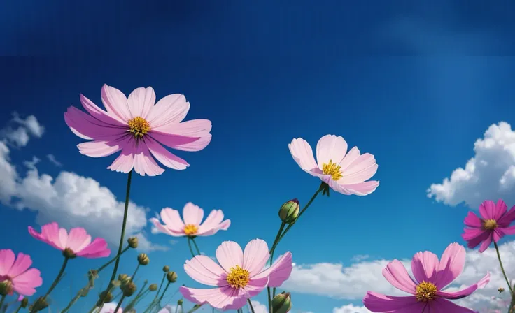 A lot of pink flowers grow on the field, cosmos, cosmos in the background, Beautiful flowers, pink flowers, beautiful sunny day, Beautiful flowers grow, flowers background, field of pink flowers, blooming flowers, blooming flowers, flowers in background, b...