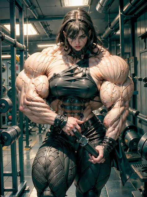 (8k, RAW photo, photorealistic:1.25), (giant  strapon:1.25), ((((1 girl)))), (1 super muscular tranny bodybuilder:1.25), (bulging veins:1.25), (huge biceps:1.25), (extreme muscular exposure:1.25), (dominatrix in full black latex:1.5), (super muscular profe...