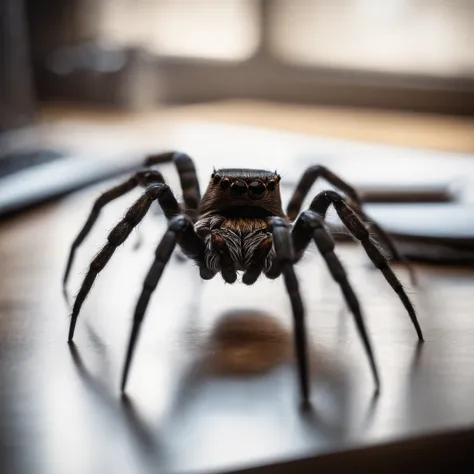 Animatronic spider blueprint on top of a desk