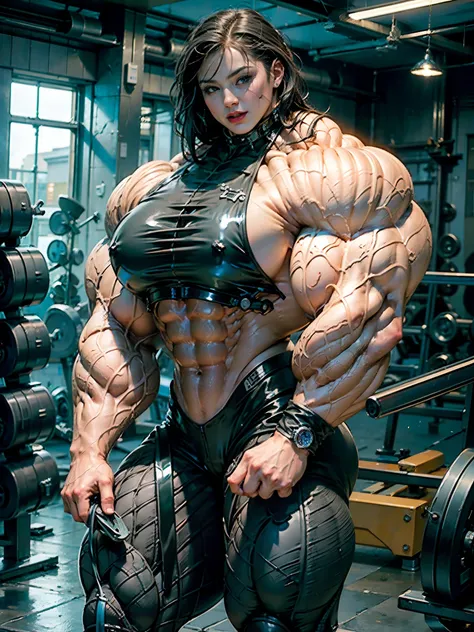 (8k, RAW photo, photorealistic:1.25), (giant strapon:1.25), ((((1 girl)))), (1 super muscular tranny bodybuilder:1.25), (bulging veins:1.25), (huge biceps:1.25), (extreme muscular exposure:1.25), (dominatrix in full black latex:1.5), (super muscular profes...