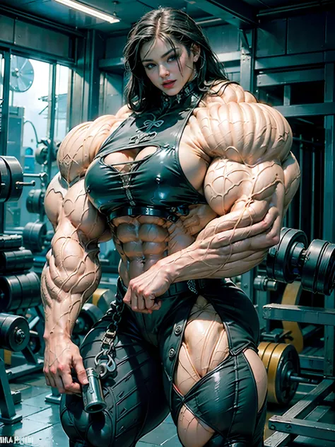 (8k, RAW photo, photorealistic:1.25), (giant strapon:1.25), ((((1 girl)))), (1 super muscular tranny bodybuilder:1.25), (bulging veins:1.25), (huge biceps:1.25), (extreme muscular exposure:1.25), (dominatrix in full black latex:1.5), (super muscular profes...