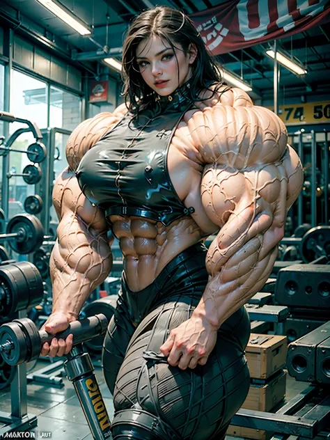 (8k, RAW photo, photorealistic:1.25), (giant strapon:1.25), ((((1 girl)))), (1 super muscular tranny bodybuilder:1.25), (bulging veins:1.25), (huge biceps:1.25), (extreme muscular exposure:1.25), (dominatrix in full black latex:1.5), (super muscular profes...