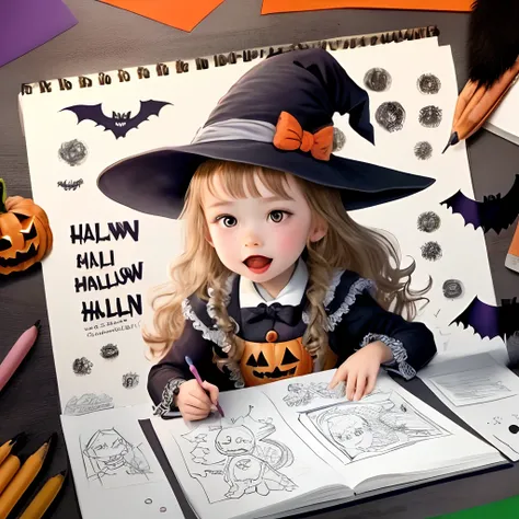 Hallowen drawing pages for kids