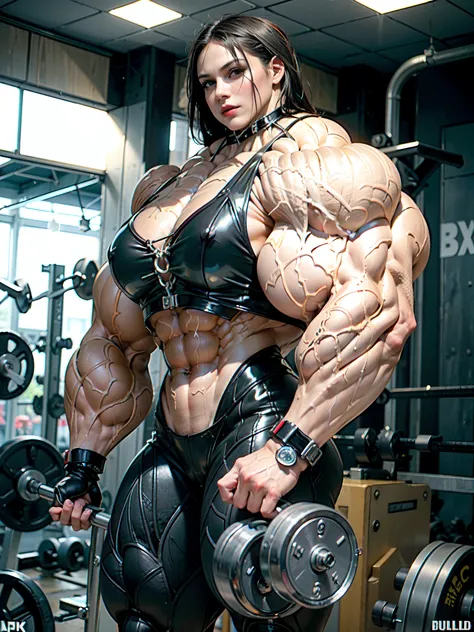 (8k, RAW photo, photorealistic:1.25), (giant strapon:1.25), ((((1 girl)))), (1 super muscular tranny bodybuilder:1.25), (bulging veins:1.25), (huge biceps:1.25), (extreme muscular exposure:1.25), (dominatrix in full black latex:1.5), (super muscular profes...