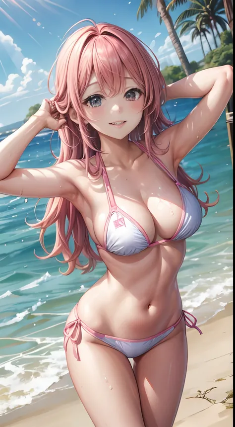 swim wears、hposing Gravure Idol、A pink-haired