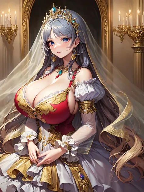 ((anime artstyle)),(Masterpiece),(Best Quality), (Super Detail),((Very Delicate and Beautiful)),(moe anime art style:1.3),1 girl,((full body portrait)),standing in palace of versailles,((solo)),cute,kawaii,digital art,(((1 princess in gorgeous princess roc...