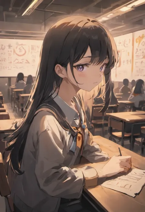 Black-haired schoolgirl　‎Classroom　sixteen years old