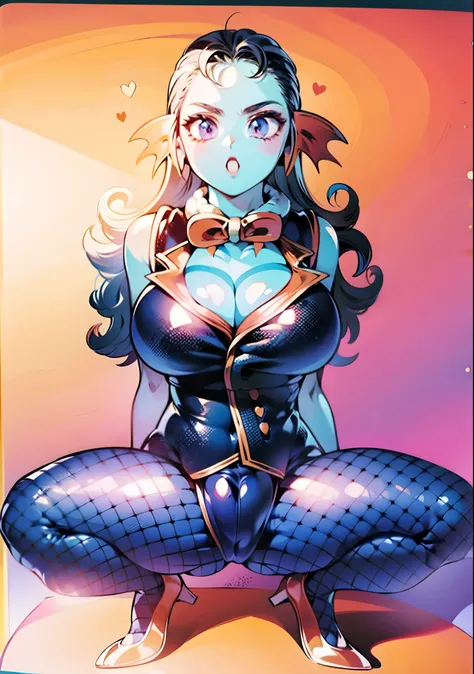 8K,High quality,Anime,married,Beautiful woman,Bright,Eye Highlights,Purple eyes,Sexy,ultra gigantic tits,oversized tits,Dark blue ,Erotic,beautiful line art. Blue skin, Blue and orange gradient fins, Dark Eye Makeup, The background is the seaside、Fishnet s...