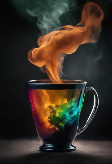 logo smoke coming out  cup