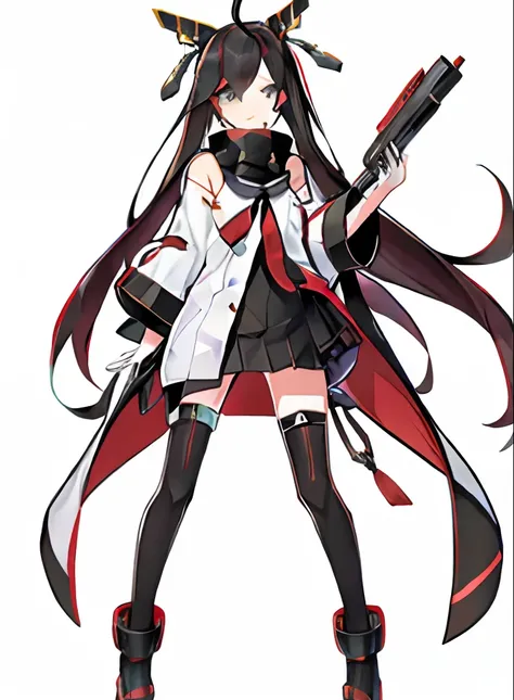 anime girl with a gun and a rocket in her hand, kantai collection style, from the azur lane videogame, konpeki no kantai, kancolle, art of kirokaze pixel, azur lane style, girl with warship parts, kantai collection arcade, ussg ishimura, cushart kenz, kiro...