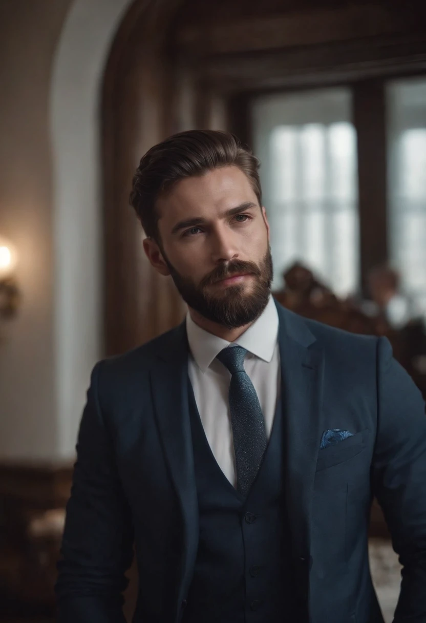 Gorgeous suit man , Beautiful beard , Sexy man executive, Therefore，Teno