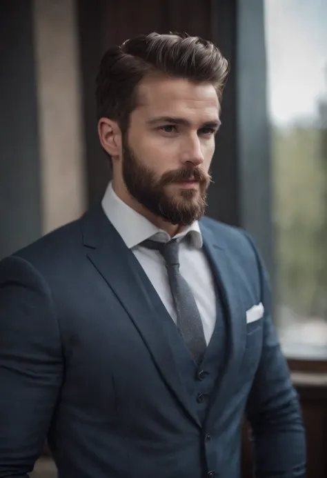 Gorgeous suit man , Beautiful beard , Sexy man executive, Therefore，Teno