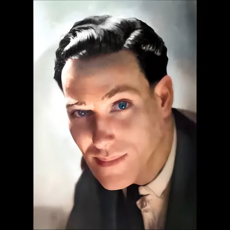 there is a man in a suit and tie posing for a picture, 1 9 3 0 s corte de cabelo, 1 9 2 0 s ator de cinema, colorido, 1 9 4 0 s corte de cabelo, Directed by: Howard Knotts, retrato colorido, inspirado em Edward Corbett, uma foto colorida, inspired by Oskar...