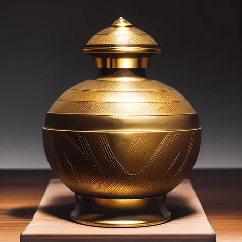 Antique artifacts，The bottle is placed on a boxwood table，Total height 28 cm，There is a lid on it，The buckle is tight，The shape of this gold, platinum, copper bottle，It resembles a copper cleaning bottle unearthed by the shrine monk Tataki，It can be conclu...