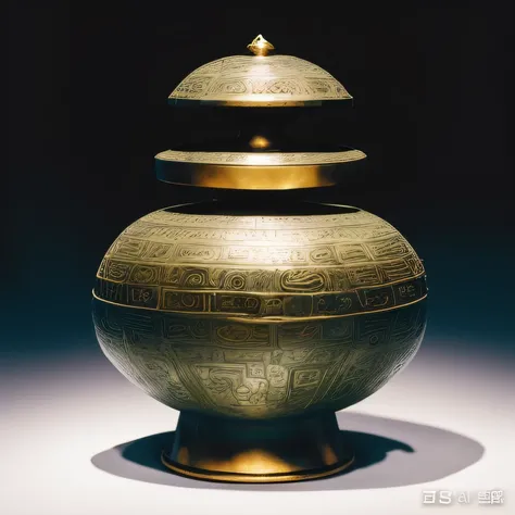 Antique artifacts，The bottle is placed on a boxwood table，Total height 28 cm，There is a lid on it，The buckle is tight，The shape of this gold, platinum, copper bottle，It resembles a copper cleaning bottle unearthed by the shrine monk Tataki，It can be conclu...